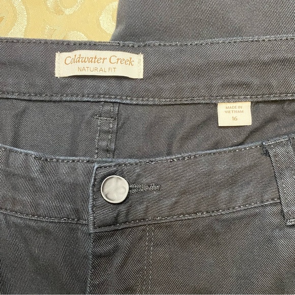 Coldwater Creek Sz 16 Natural Fit Black Cropped Pants Denim EUC - Picture 10 of 10
